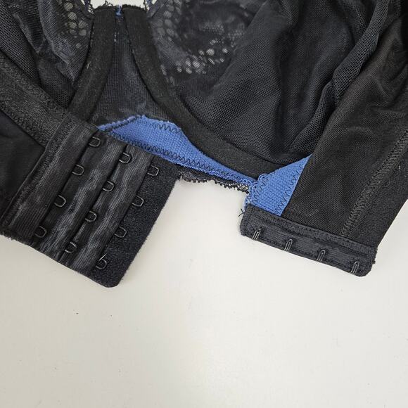Adore Me Zita Unlined Full Coverage Bra‎ 40G Black Blue - Picture 4 of 6